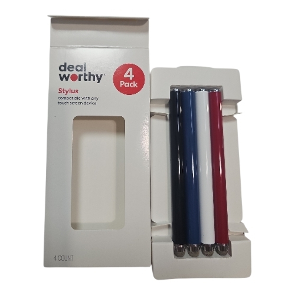 Deal Worthy Stylus 4-Pack Red, Blue, White, Black New‎ In Box